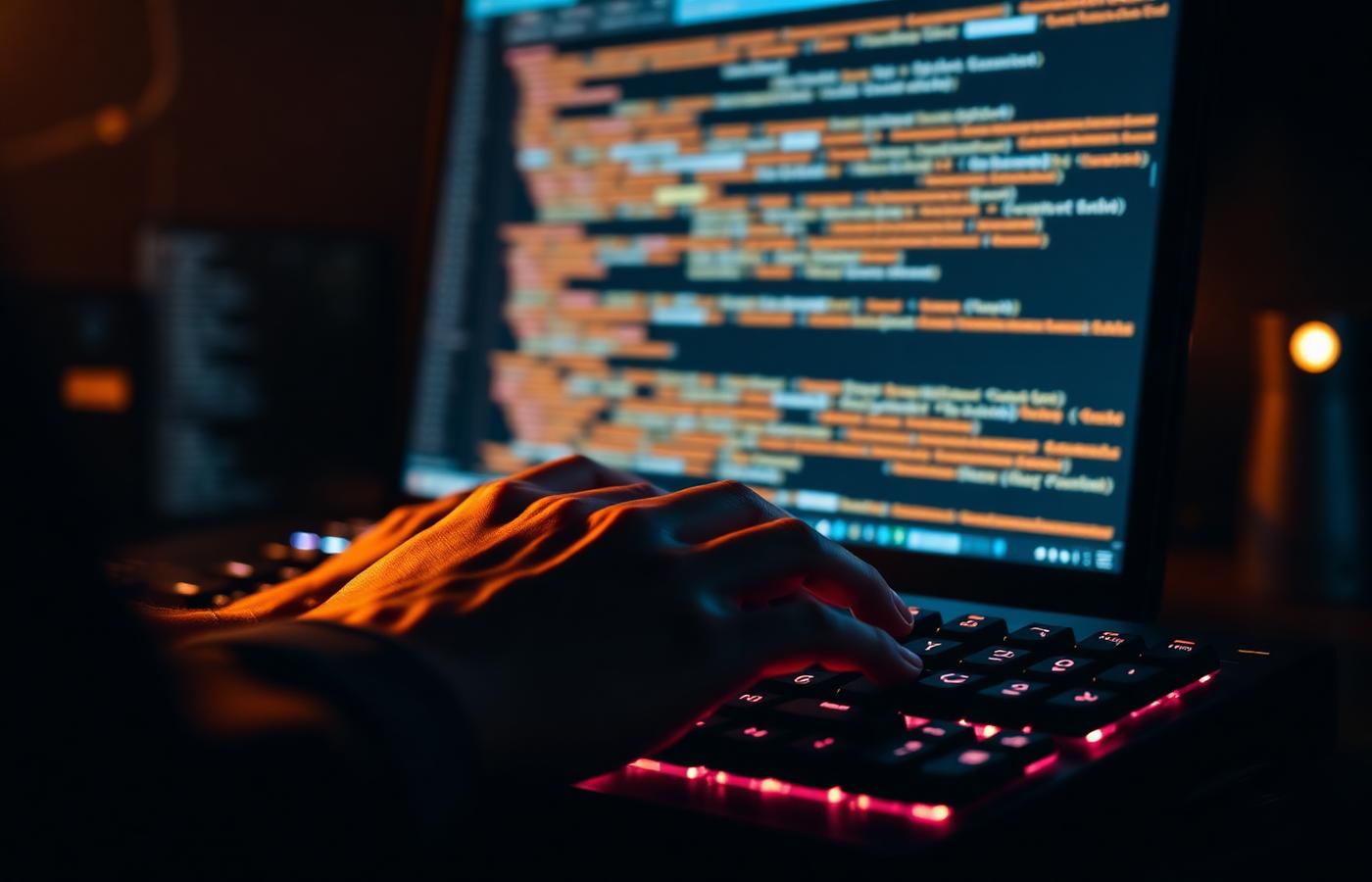 Developer working on code