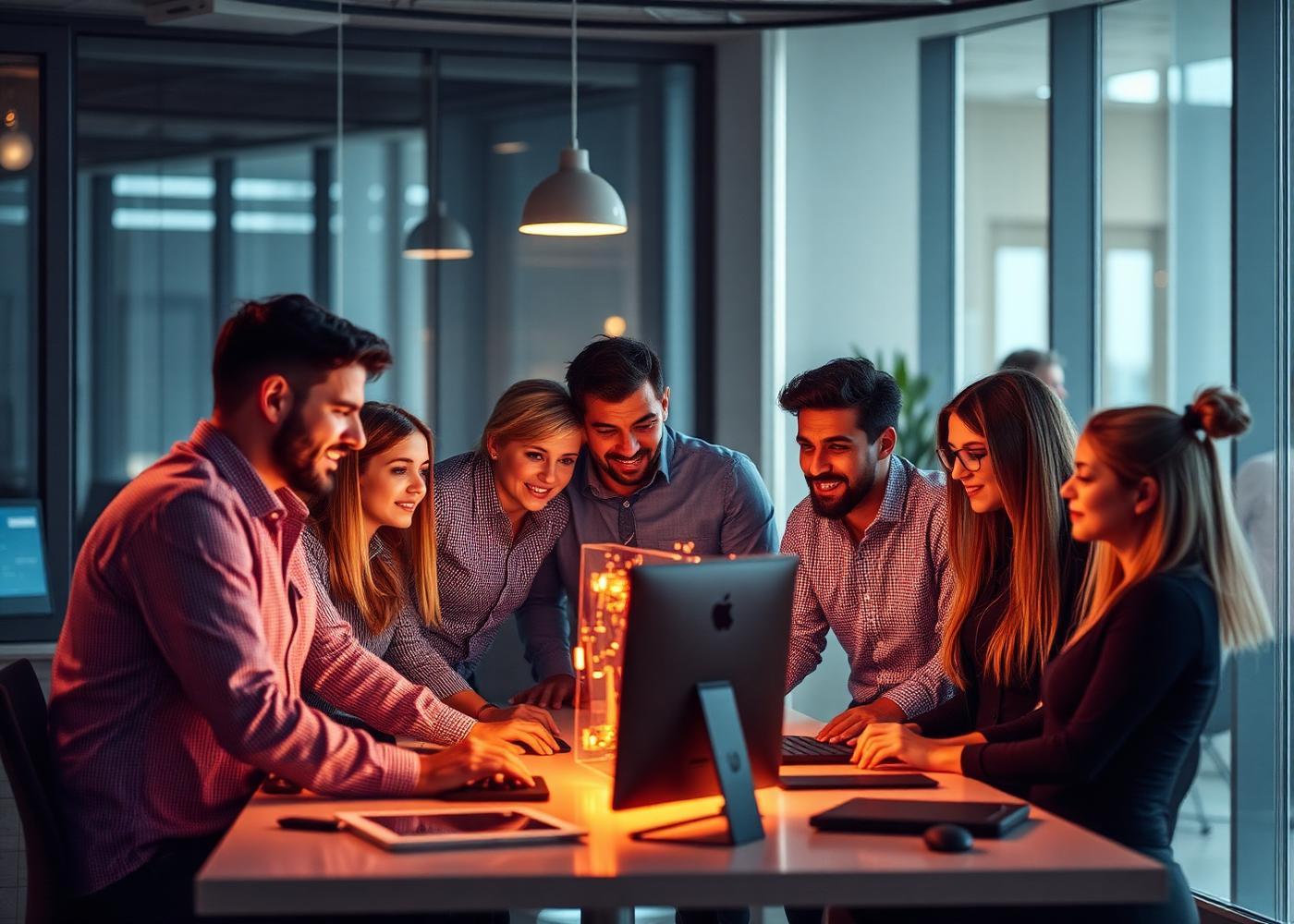 Team of IT professionals collaborating